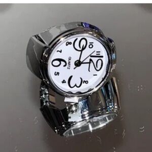 Silver Quartz Watch Ring